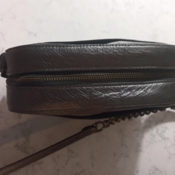 Coach Metallic Signature Embossed Leather Camera Bag - Picture 8 of 15